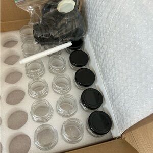 18 Honey/Jam/Spice Clear Glass Jars with Black Lids